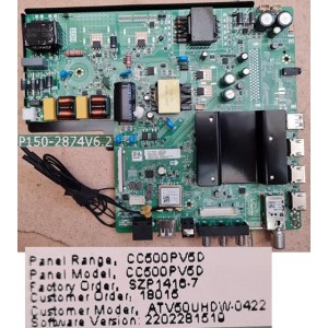 BAUHN ATV50UHDW-0422 MAIN BOARD P150-2874V6.2 SZP1416-7