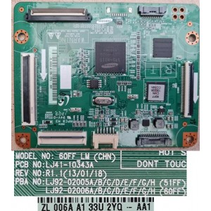 CHANGHONG 3D60C4000I LOGIC CONTROL BOARD LJ92-02006A LJ41-10343A