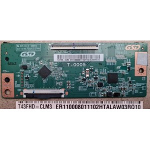 JVC LT-43N5135A T-CON BOARD T-0005 T43FHD-CLM3