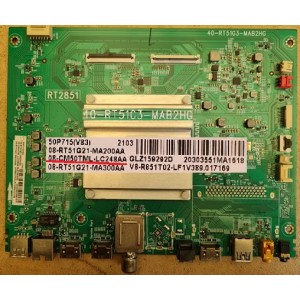 TCL 50P715 MAIN BOARD 10-RT51C3-MAB2HG 08-CM50TML-LC248AA