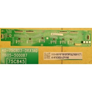 TCL 75C845 LED DRIVE D3 BOARD 40-75C8D3-DRA1AG 11605-500087 00130