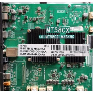 TCL 75P8M MAIN BOARD MT58CX 40-MT58C2-MAB4HG 08-CM75DVD-OC440AA